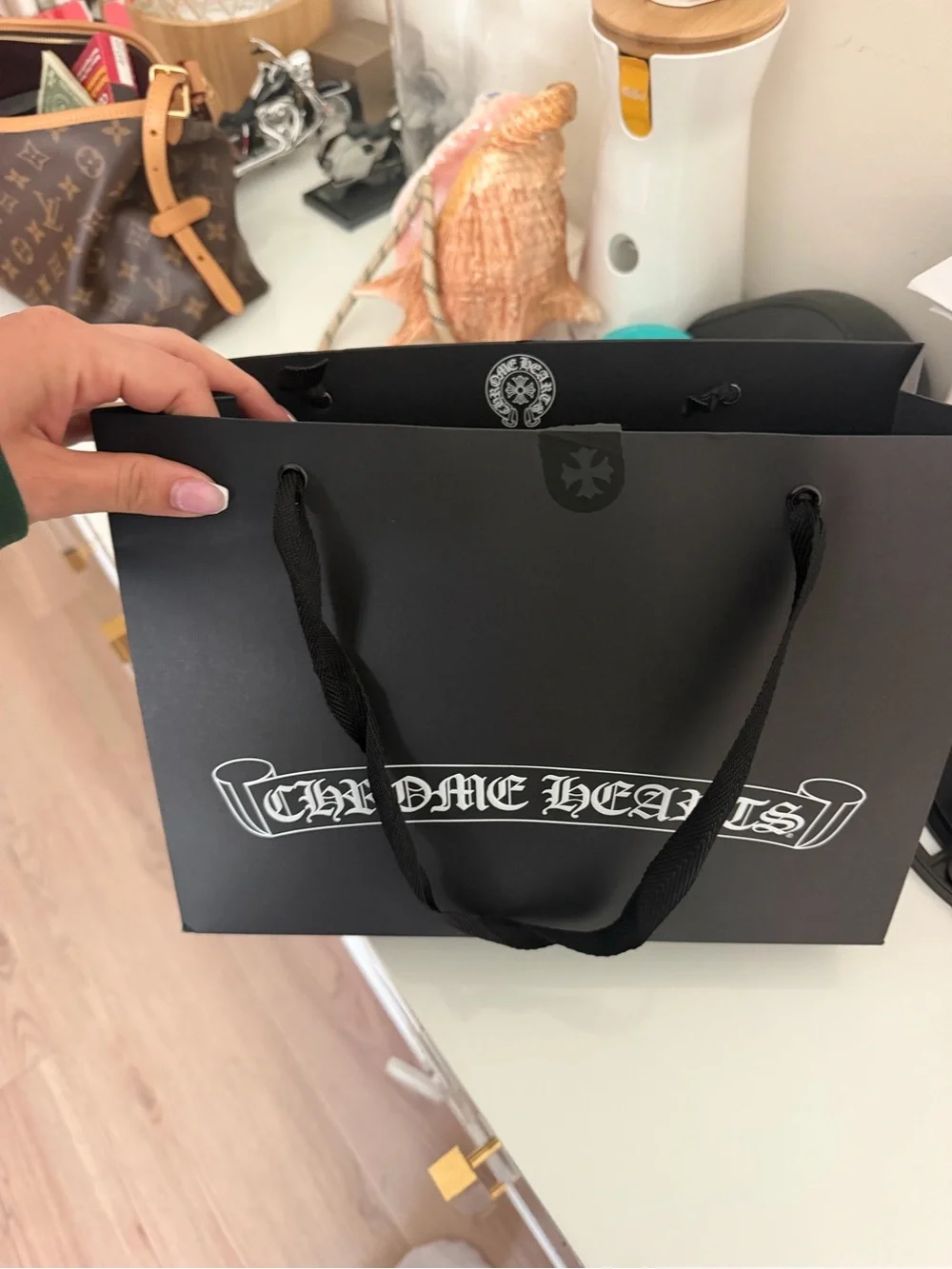 Chrome Hearts Black Glasses with Silver Accents